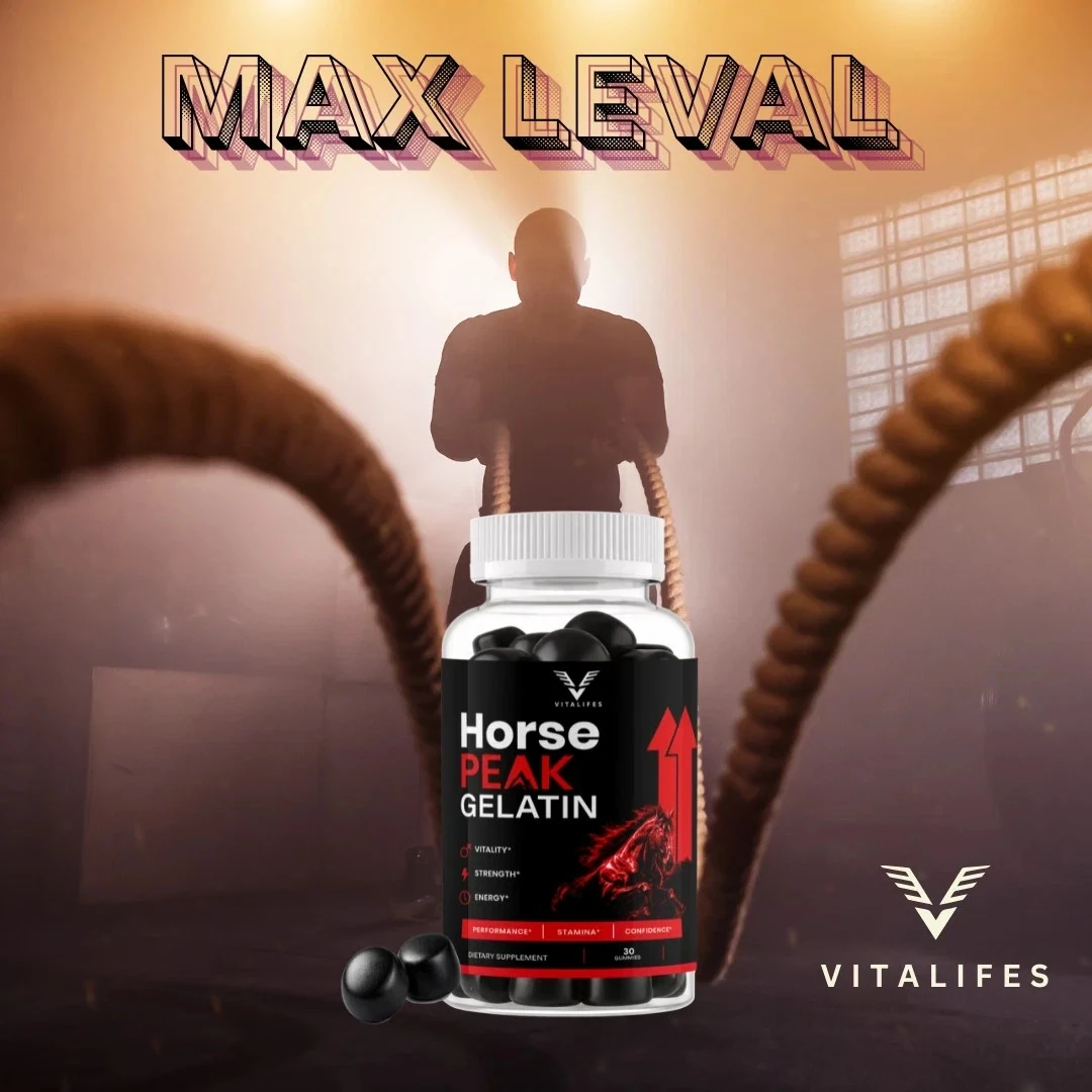 A Horse Peak Gelatin advertisement reading MAX LEVAL over a gym scene